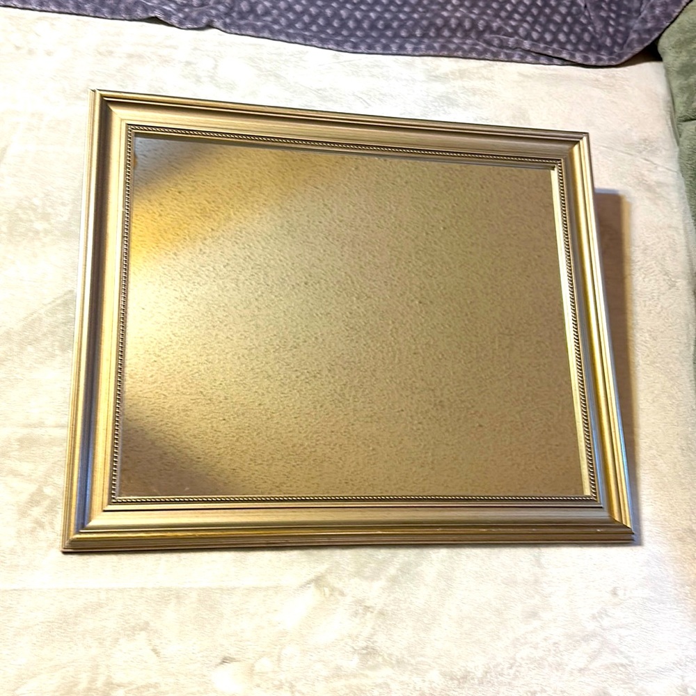 Mirror Molded Ornate Framed Beaded Edge-Antique Gold Color Wall/Vanity Mirror